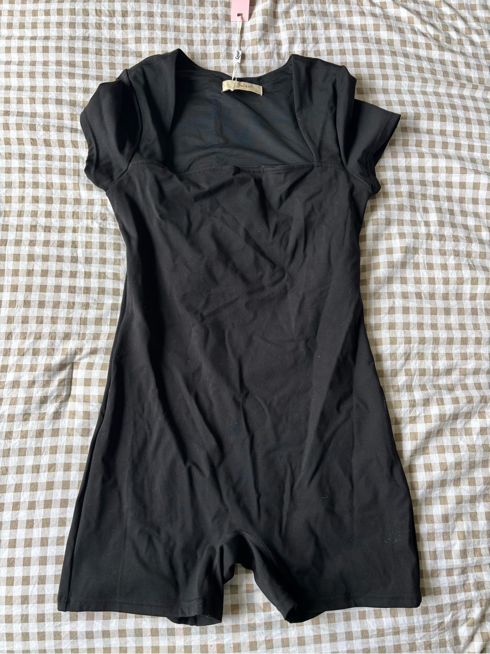 Black Short-Sleeve Romper Bodysuit